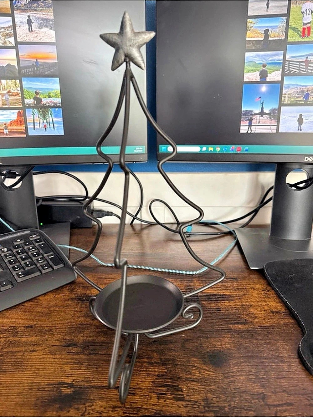 LONGABERGER tree Candle Holder Black Decor